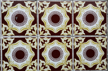 Beautiful color Portuguese tile pattern, Portugal 