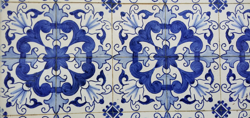 Beautiful color Portuguese tile pattern, Portugal 