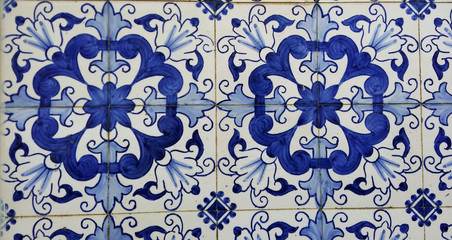 Beautiful color Portuguese tile pattern, Portugal 