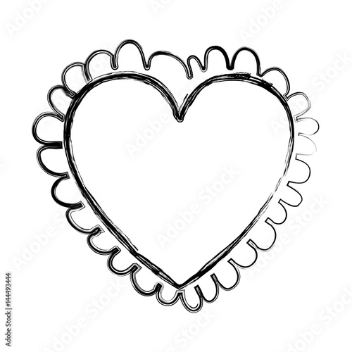 Download "blurred silhouette heart with decorative border vector ...