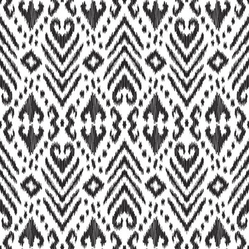 Vector Ikat seamless pattern. Stylish ethnic background. 