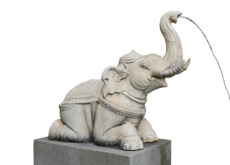 Elephant fountain isolated on white background