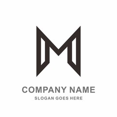 Monogram Letter M Square Triangle Interior Architecture Construction Business Company Stock Vector Logo Design Template 