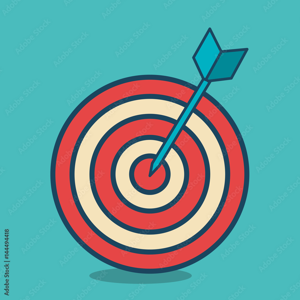 Poster target with arrow isolated icon