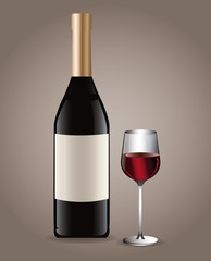 bottle wine drink image vector illustration eps 10