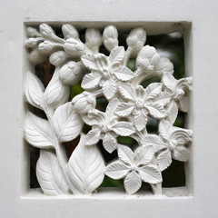Flower stone carving