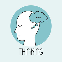 profile human head thinking vector illustration eps 10