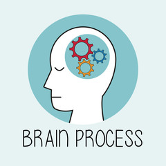 profile human head brain process vector illustration eps 10