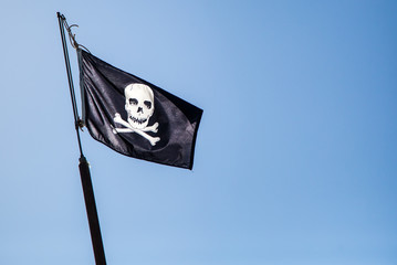 Pirate Flag on Blue Sky