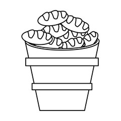 wooden bucket bread religion symbol outline vector illustration eps 10