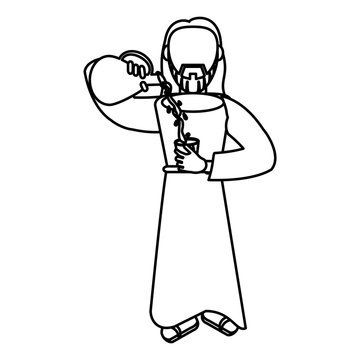 jesus pouring water into glass clip art preview