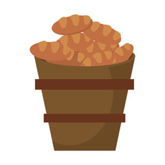 wooden bucket bread religion symbol vector illustration eps 10