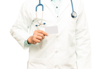 Asian male medical doctor on white background