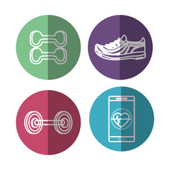 healthy lifestyle flat icons