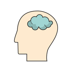 profile head think brain vector illustration eps 10