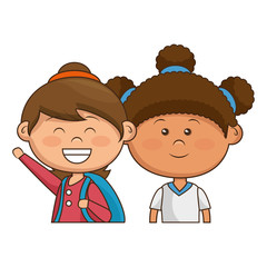 cute little kids character vector illustration design