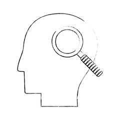 head human search creativity sketch vector illustration eps 10