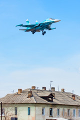 Military jet in the air