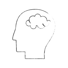 head human brain thinking sketch vector illustration eps 10