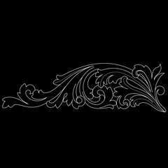 Fototapeta premium Vintage baroque ornament, corner. Retro pattern antique style acanthus. Decorative design element filigree calligraphy vector. - stock vector