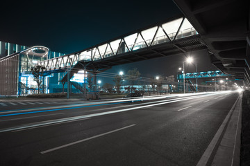 City road surface floor with viaduct bridge