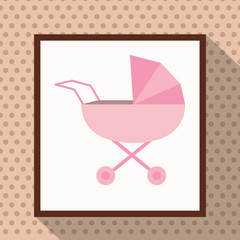 pink baby carriage polka dots background vctor illustration eps 10
