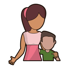 mother hugging son lovely image vector illustration eps 10
