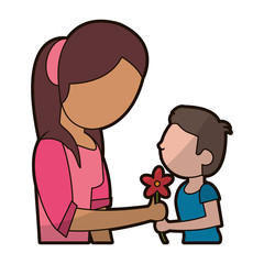 son gift flower mother image vector illustration eps 10