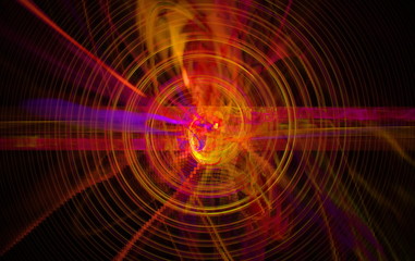 Perturbation of the atomic nucleus and elementary particles in an unstable state in the form of a raging fireball scrolling spiral