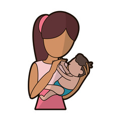 mother holding son lovely vector illustration eps 10