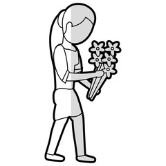 mother female parent with flowers vector illustration eps 10
