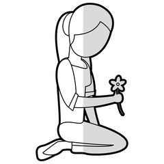 mother female parent with flower vector illustration eps 10