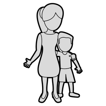 mother hugging son lovely image vector illustration eps 10