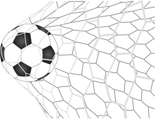 Soccer Football in Goal Net line sketched up Vector Illustrator, EPS 10.