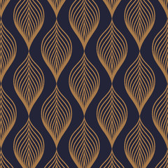 Wzór wektor. Abstrakcjonistyczny stylowy tło z teksturą abstrakcjonistyczni złociści liście. Stylizowana girlanda świąteczna. wzór jest na panelu próbek - 144499478