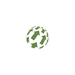 abstract green sphere arrow up.