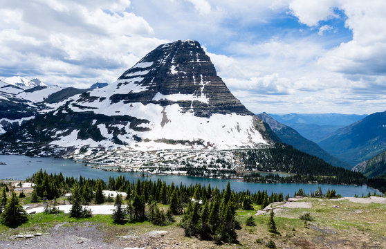 Bearhat mountain and Hidden Lake in Glacier National Park, USA