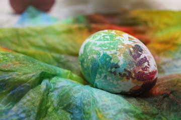 Egg Eggs Easter Color Colorful Coloring Tie Dye Tiedye Rainbow Red Orange Yellow Green Blue Purple Pink White Hard Boiled Christian Christianity Festival Holiday Paper Towel 