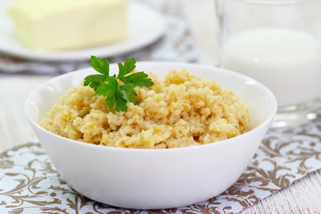 Wheat porridge with butter