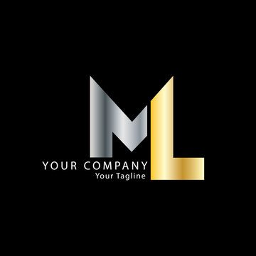 Initial Letter ML Design Logo