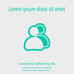 people icon, vector illustration. Flat design style