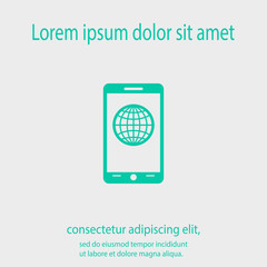 mobile smartphone icon, vector illustration. Flat design style