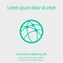 Global technology or social network  icon, vector illustration. Flat design style
