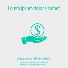 Obraz premium Save money icon, vector illustration. Flat design style
