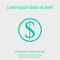 Money icon, vector illustration. Flat design style