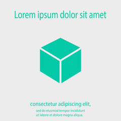 3d cube logo design icon, vector illustration. Flat design style