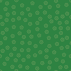 simple flowers. green baby background. vector seamless pattern