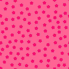 simple flowers. pink baby background. vector seamless pattern