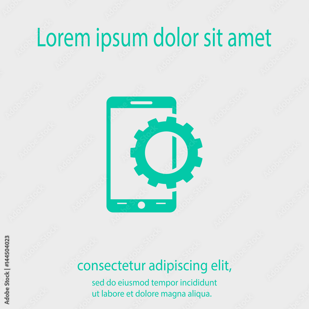 Poster setting parameters, mobile smartphone icon, vector illustration. flat design style