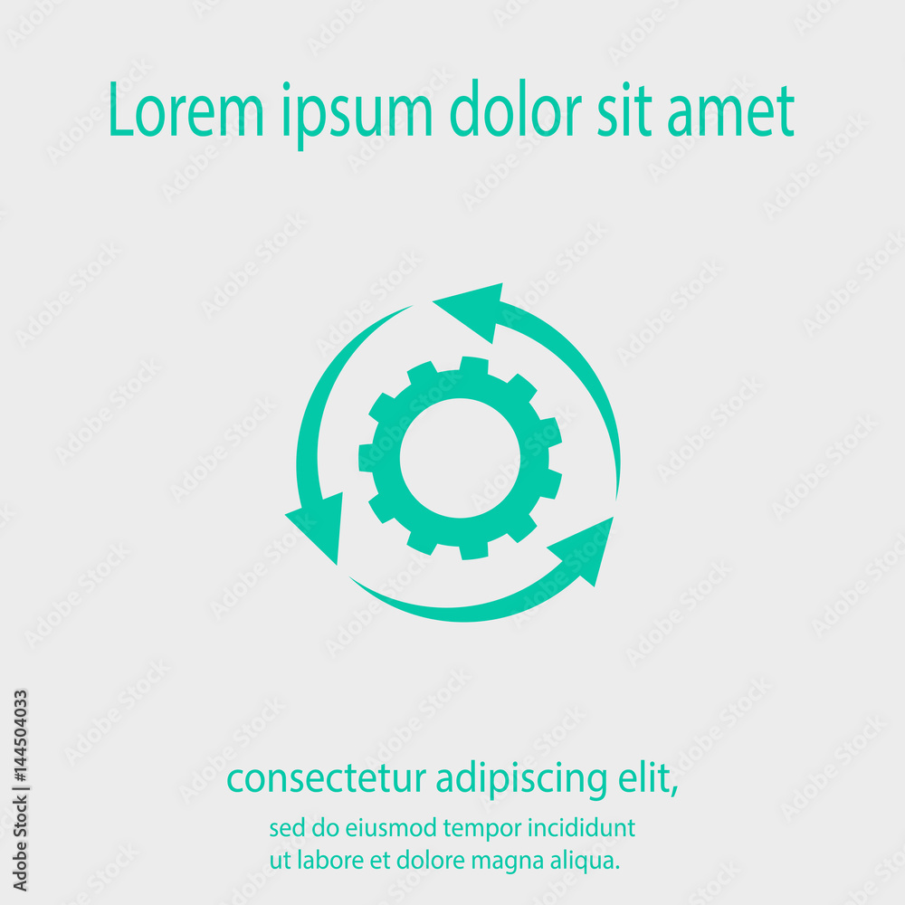 Poster setting parameters, circular arrows icon, vector illustration. flat design style